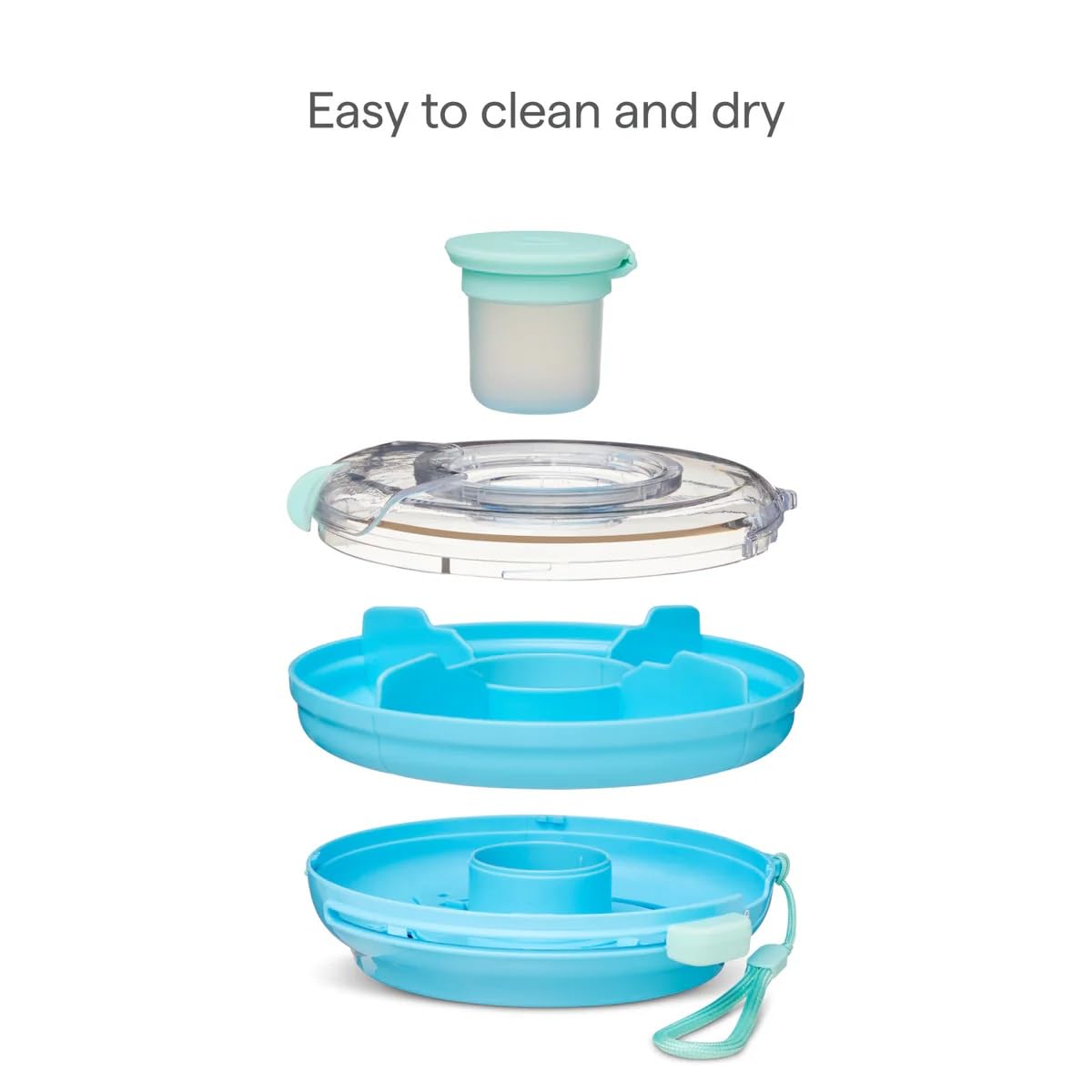 Munchkin Snack Wheel™ Pojemnik na przekąski dla dzieci 5 scomparti anti-perdita Lunch box podróżny Niebieski 24m+