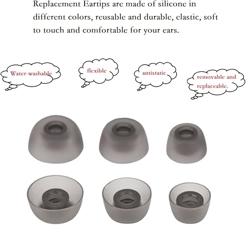 Miniatura 5 de Puntas de repuesto para auriculares compatibles con auriculares Jabra Elite Active 65t75t, 6 pares SML de silicona de repuesto para auriculares