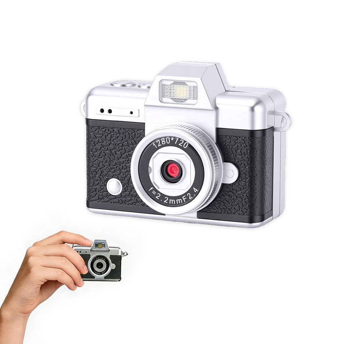 Keychain Digital Camera 1080P HD with Flippable Screen, CCD Digital Video Camera Retro Vlog Camcorder, Portable Tiny Cam-picture-11