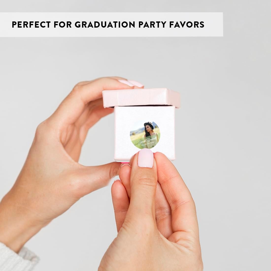 Andaz Press Photo Personalized Beloved Graduation Collection, Chocolate Drop Labels for Kisses, 216-Pack, Custom Image