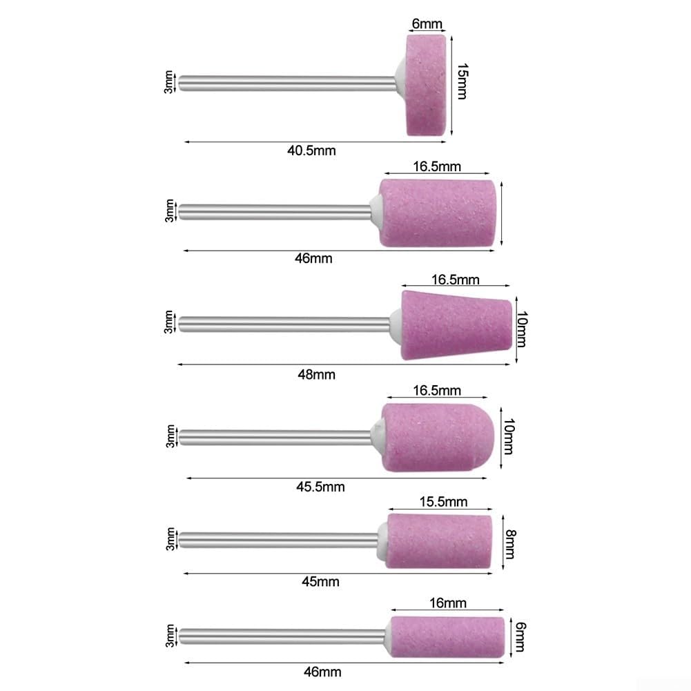 Set di 12 pietre abrasive montate per utensili rotanti tra cui teste di mola per metallo, legno, giada, uso fai da te