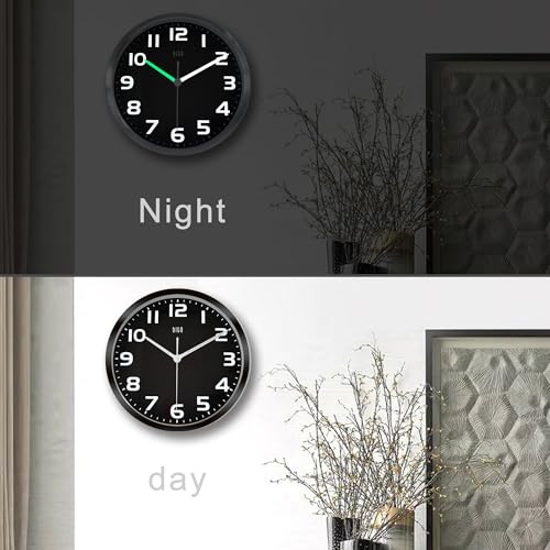 Reloj de pared silencioso HITO 10 pulgadas luz nocturna miniatura 5
