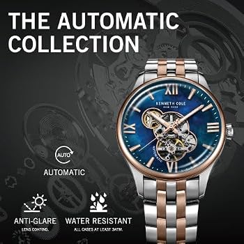 Kenneth Cole New York Relógio automático masculino – mostrador