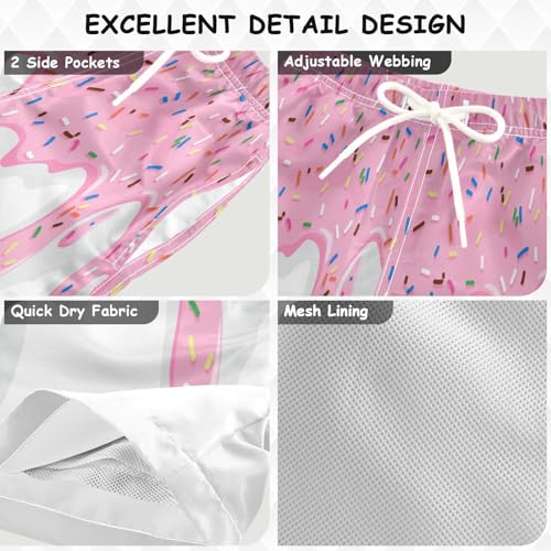 Boccsty Melting Cream Colorful Sprinkles Boys Swim Trunks Summer Toddler Beach Board Shorts Kids Swimsuit Swimwear S3