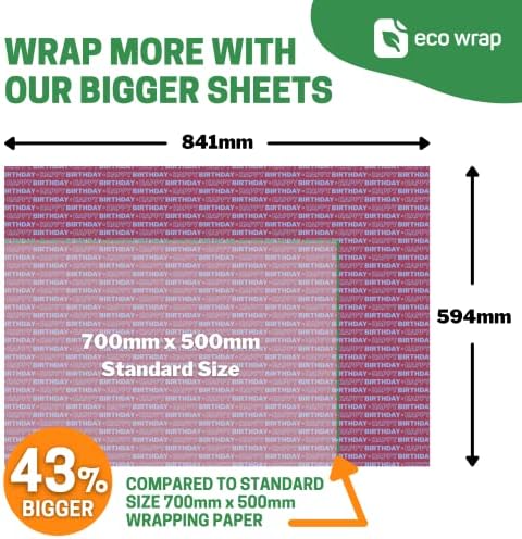 Claret and Blue Wrapping Paper Sheets 84cm x 60cm with matching tags - Eco Friendly Recyclable Premium Aston Villa West Ham Burnley Football Gift Wrap (4 Sheets & 4 Tags)