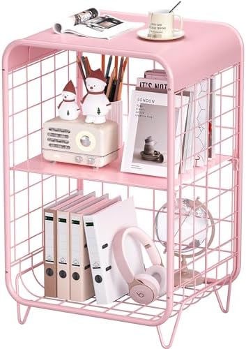 3 Tier Metal Side Table,Cute Nightstand,…