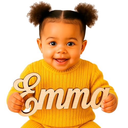 Wooden Name Signs for Nursery Custom Baby Name Sign for Wall Name Signs Personalized Custom Name Sign for Nursery Name Wall Decor Personalized Name signs for Kids Room (Single Name Sign)