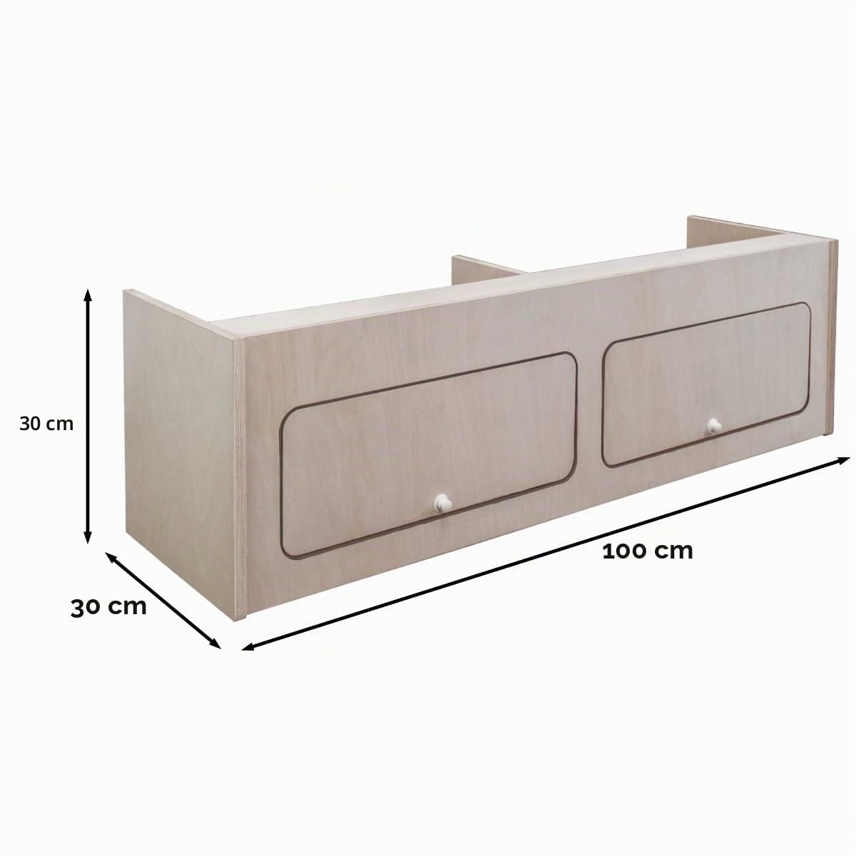 Armoire de Rangement en MDF Placard à Nourriture Accessoires de Cusine Vaisselle - 100cm x 30cm x 30cm - Fermeture Douce Automatique [Trous Pré-Perçés & Fixations INCLUSES] Aménagement Camping-Car Van