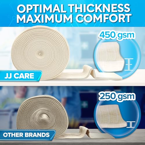 jj care tubular bandage 5 x 12 yards stockinette tubing for legs and knees tubi grip size g reusable elastic bandage sleeve compression tubes for upper thigh and waist rubber latex wcotton