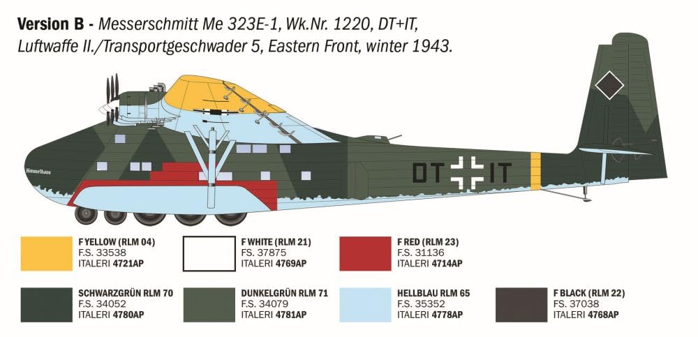 Italeri 90104 Messerschmitt Me 323 Gigant, scala 1:72, Plastic Model Kit/Modello in plastica da montare
