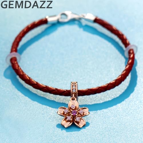 17-22cm Black Red Braided Leather Bracelet with 925 Sterling Silver Lobster Clasp-Fit Pandora Charm/Beads/Pendant, Gift for Men/Women/Grandson Christmas Birthday2