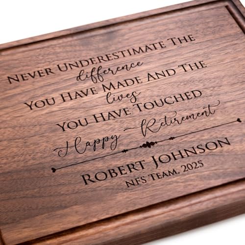 Tabla de Cortar Personalizada para Jubilación de Madera Dura miniatura 1