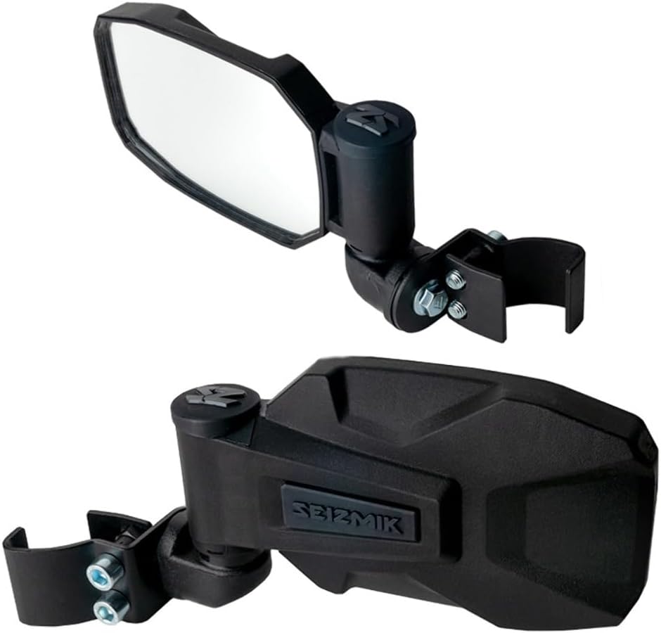 Seizmik Strike UTV Side View Mirror Set for Models with Polaris Pro-Fit and Can-Am Profiled ROPS | ABS | Fits select Polaris, Can Am, John Deere, Bobcat, Textron Models