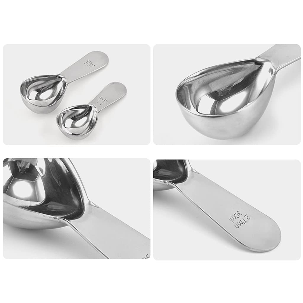 Cuillère à mesurer en acier inoxydable 15/30 ml - 1 cuillère à soupe à poignée courte - Cuillères à mesurer pour café et thé