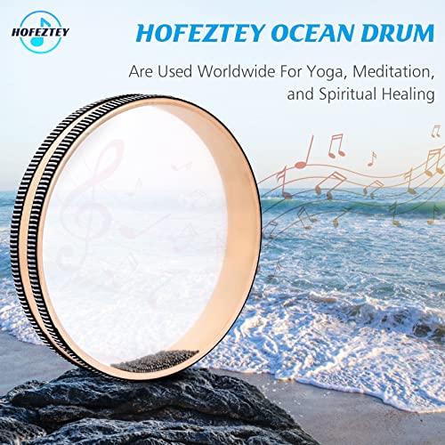 Hofeztey OD10 Ocean Drum, 10 Inch Sea Wave Drum For Meditation & Relaxation, Natural Color Rain Drumfor Stress Relief, Musical Sound Healing Instruments Ocean Sound Drum thumb #5