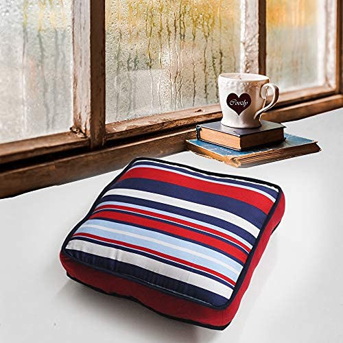Image of COOZLY 18 Inches X 18 Inches Chairpad /Seat Cushion with Elastic Straps - Cotton Printed Design Tuf Fibre Filling | Seat Cushion (Sportzy)