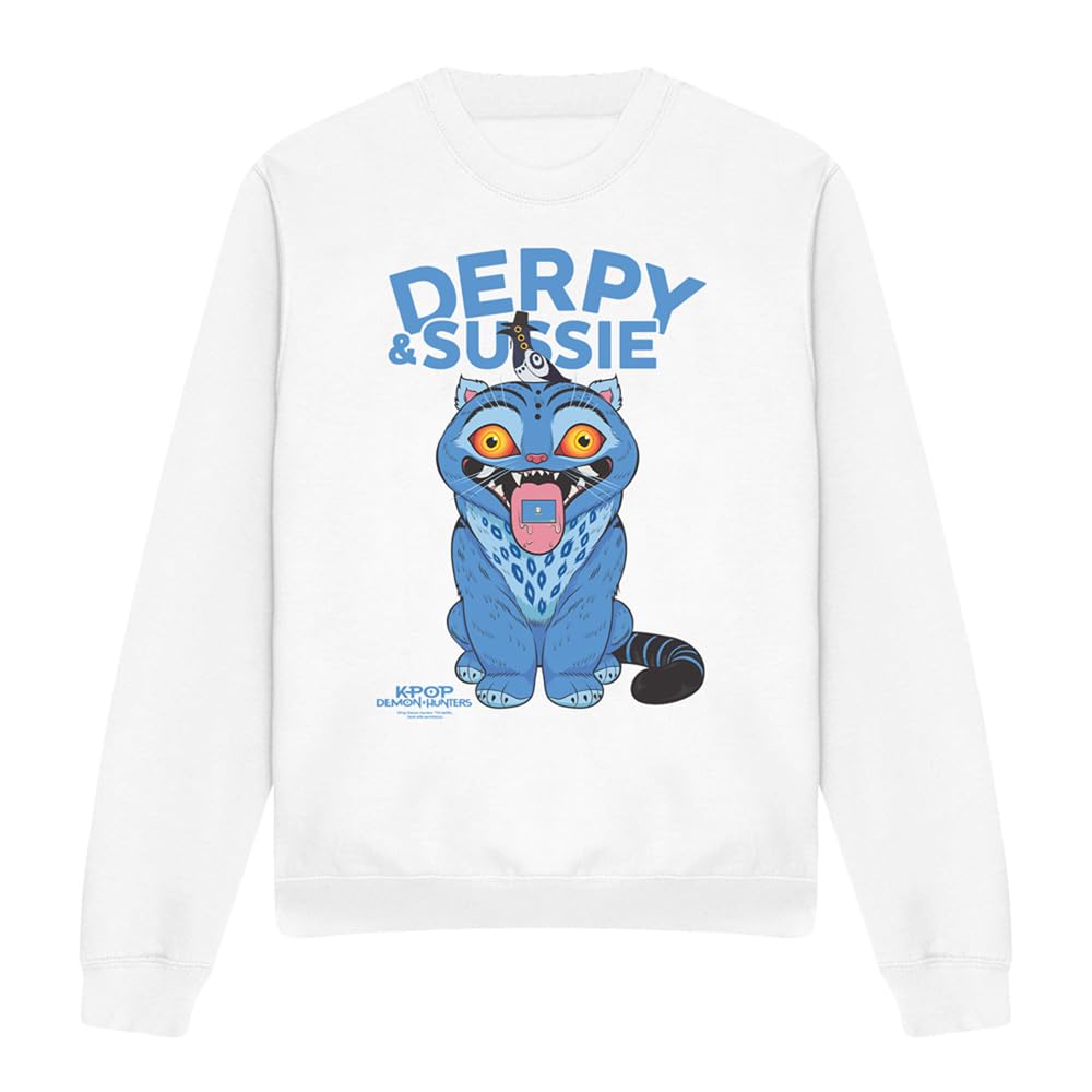 Kpop Demon Hunters Derpy And Sussie Delivery Unisex Sweatshirt, White, Medium