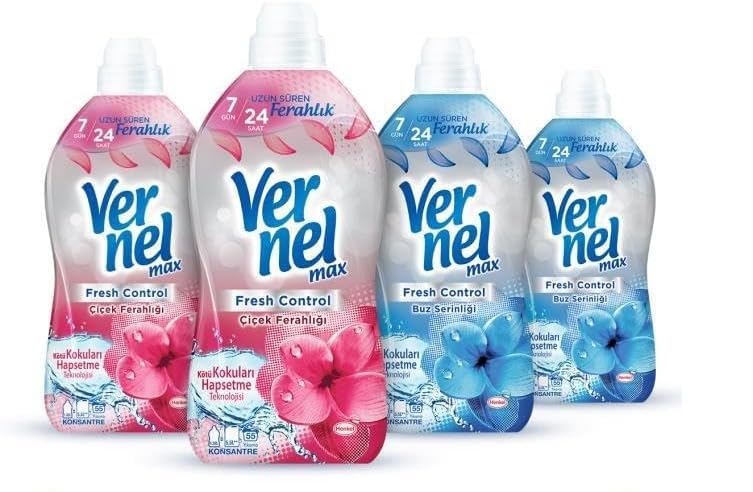Vernel Max Konsantre Çamaşır Yumuşatıcısı 4 x 1320ml (220 Yıkama) 2 Çiçek Ferahlığı + 2 Buz…