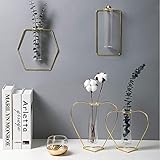 Material: Eisen Hancoc Goldene Wandbehang Wandbehang Vase Hydroponischen Hintergrund Wand Metall Licht Luxus Wohnzimmer Schlafzimmer (Shape : Rectangle)