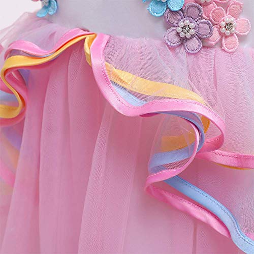 Eenhoorn carnavalskostuum voor meisjes, prinsessenjurk met lange mouwen, sprookjesjurk, tule, tutu, voor bruiloften, feesten, carnaval, verkleedpartijen, Halloween - Afbeelding 7