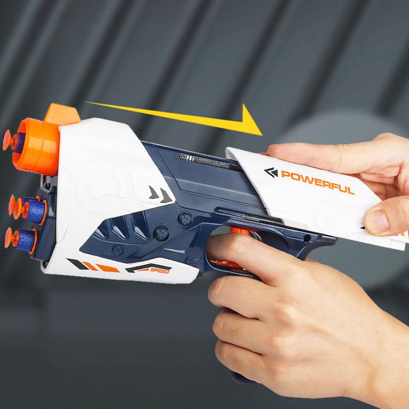 Image of Kidoyz Blaze Storm Super Gun - Soft Bullet Dart Gun Toy with 10 Foam Bullets | Long Range Manual Blaster Pistol for Target Shooting & Battle Games | Toy Gun for Kids Boys Girls 6 7 8 9 10 Years