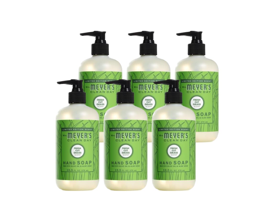 Mrs. Meyer's Fresh Cut Grass Liquid Hand Soap 12.5 Fl Oz (Pack of 6)