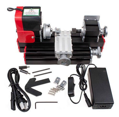 ELEOPTION Mini Metal Lathe, Mini Motorized Metal Working Lathe Machine DIY Woodworking Tool 20000Rev/min 45X135mm