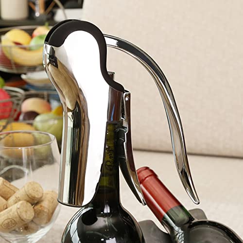 Kaycrown Stainless Steel Wine Bottle Opener, Vertical Lever Corkscrew With Built-In Foil Cutter Design, Manual Handheld Corkscrew With Ergonomic Lever Pump #TOP3