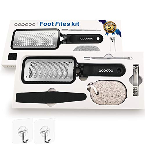 Callus Remover Foot File for Feet kit, Colossal Foot Rasp, Perfect Health Foot Care in Pedicure Tools, Professional Foot Care Pedicure Stainless Steel File to Remove calluses or Dead Skin, 5pcs