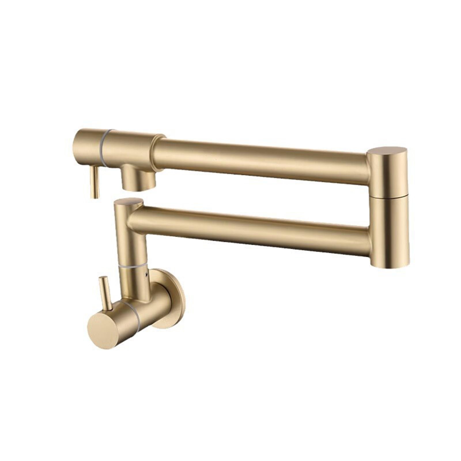 Robinet mural de cuisine extensible en acier inoxydable brossé or