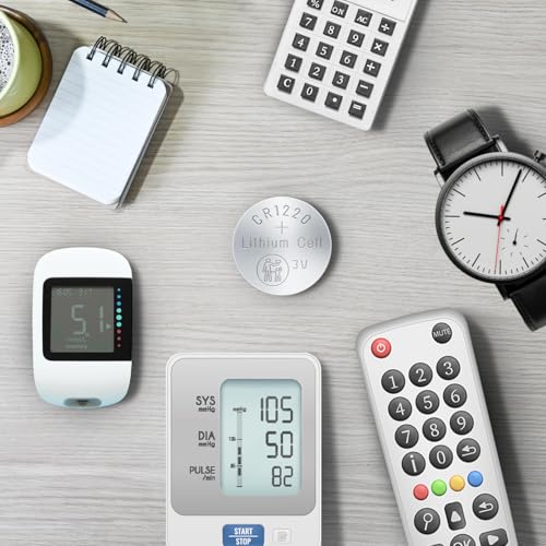 Image of Amazon Basics CR-1220 Lithium Coin Cell Battery | 3V Voltage | Long-Lasting Power | Environmentally Friendly | High Capacity (Pack of 5)