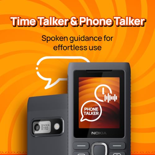 Image of Nokia 110 Power Keypad Phone |Dual SIM, Camera, Long Lasting Battery, Durable Design, Phone Talker, Wireless FM Radio, MP3 Player, MicroSD, 1-Year Replacement Guarantee | Grey