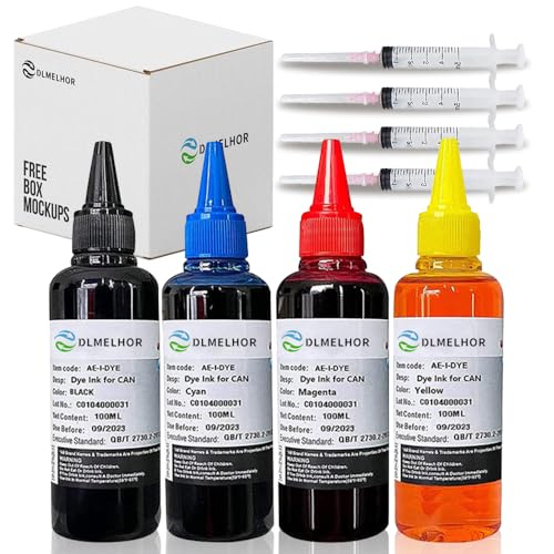 Lot de 4 cartouches d'encre de rechange universelles pour imprimante à jet d'encre EPN Canon HP Brother Lexmark Samsung Dell Kodak Cartouches de recharge compatibles avec système CISS CIS 4 couleurs