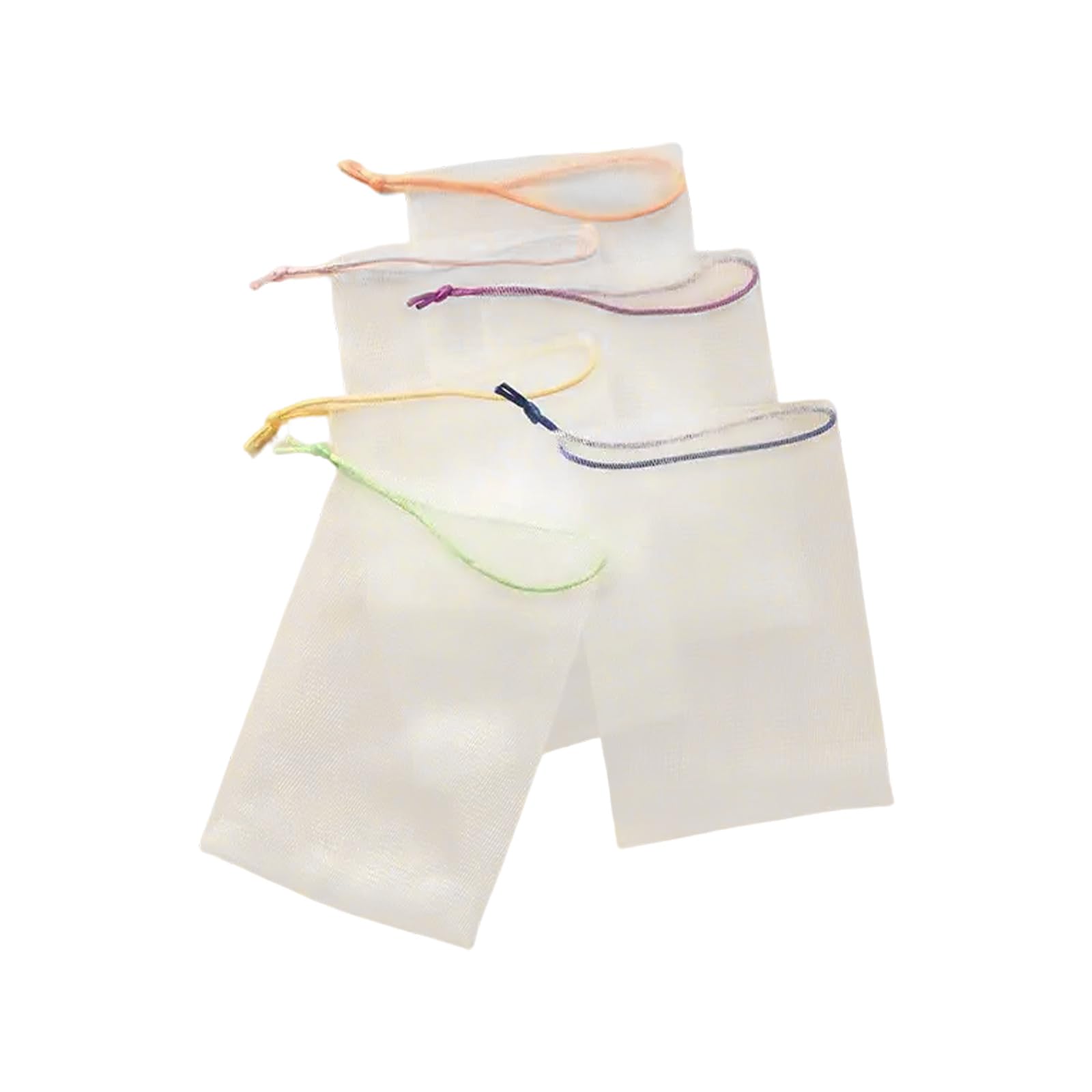 Msioytog Practical Ribbon Accented Soap Savers Meshes Pouches for Grocery Trip Bathroom Organization and Toy Storage Meshes Bags