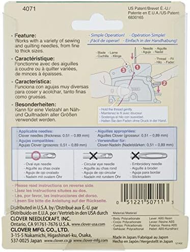 Clover CL4071 Desk Needle Threader: Violet, Plastic