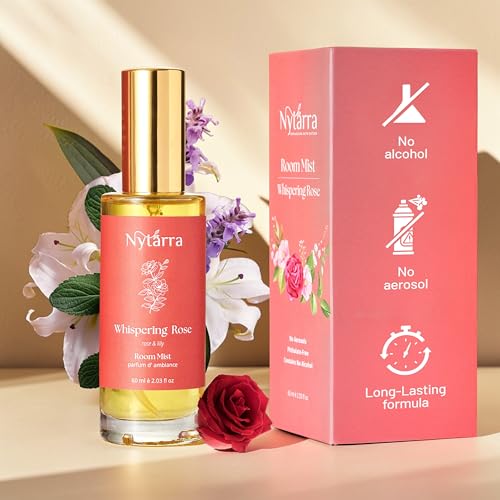 Image of Nytarra Room Mist Spray Whispering Rose | No Alcohol, No Toxins, Vegan | Air Freshener, Fragrance for Home, Washroom, Bedroom, Office With Rose, Lilly and Geranium | No Paraben