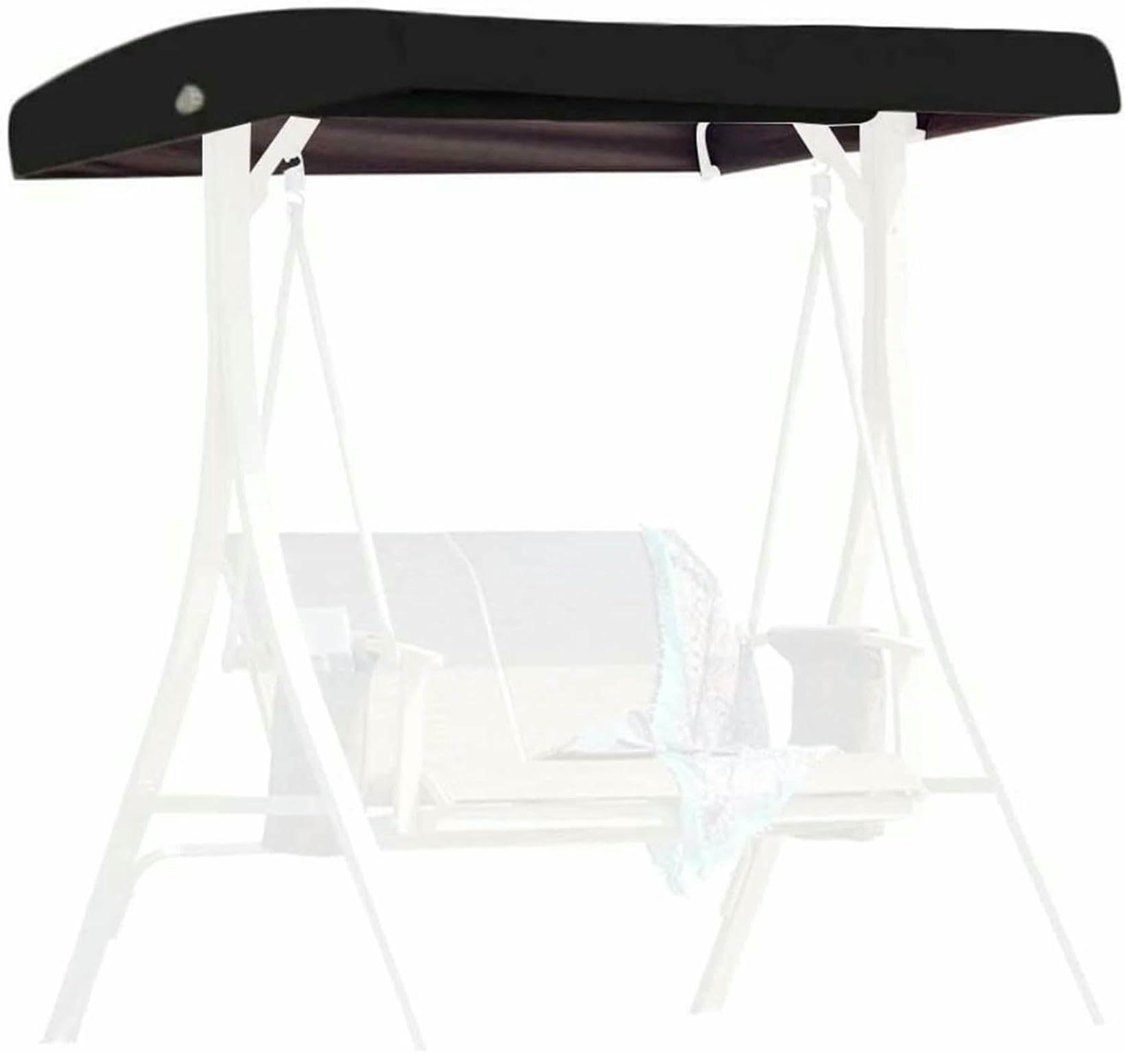LASDERTV Swing Canopy Replacement Cover, 3 Seater Universal Replacement Canopy for Garden Swing Chair Cover Patio Hammock Cover Top Roof, Waterproof Windproof Anti-UV,Gray,191x120x18/23cm