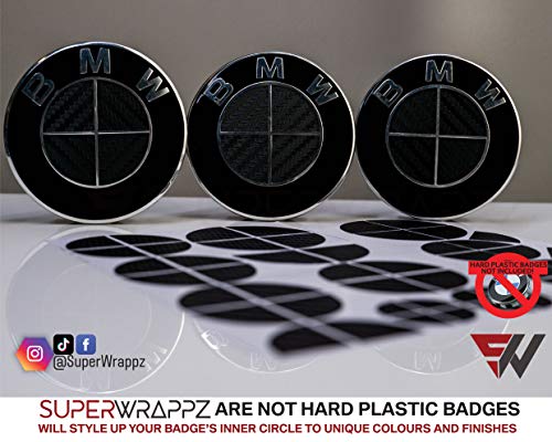 SuperWrappz BLACKOUT Your Badge Emblema Superlay para BMW Sticker VINYL en fibra...