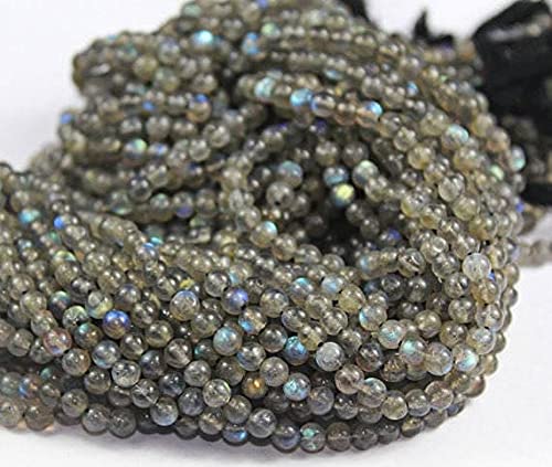 Rainbow Fire Labradorite Smooth Round Ball Gemstone Loose Craft Beads Strand 14" 4Mm #TOP10