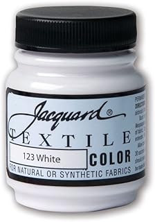 Jacquard Products White -Textile Color Paint, Acrylic, Multicolour