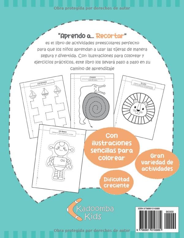 Miniatura 2 de Aprendo a... Recortar Libro Preescolar de Actividades para Aprender a usar las Tijeras. Para Niños de 3, 4 y 5 años. De Principiante a Intermedio.