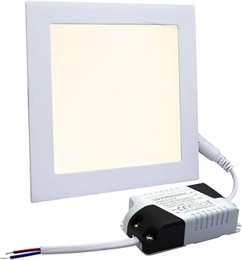 6W LED Square Recessed Ceiling Flat Panel Down Light Ultra Slim Lamp Warm White 3000k [Energy Class G]