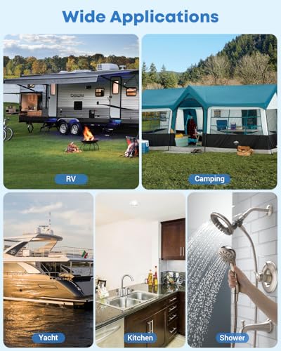 Image of Kohree RV Water Pump 12V DC 5.5GPM 55PSI and 0.75L 125PSI Pre-Pressurized Accumulator Tank, Quiet RV Water Pump and Accumulator Tank System for RV Camping, Boat, Kitchen, Bathroom