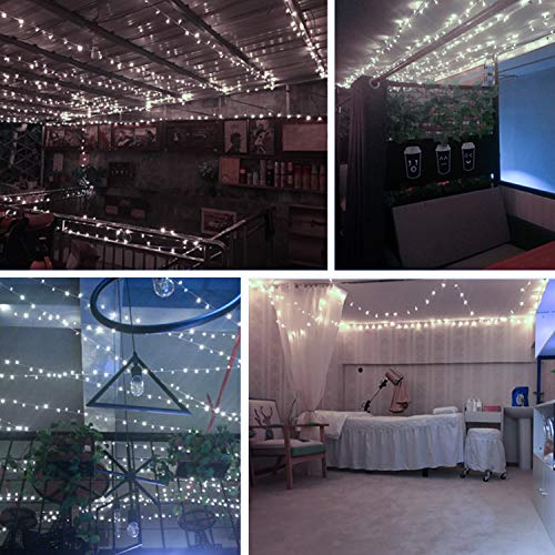 2 Pack 100 LED Solar String Lights 42ft 8 Modes Outdoor Waterproof Lights for Garden, Tree, Yard, Christmas, Wedding, Party (White)