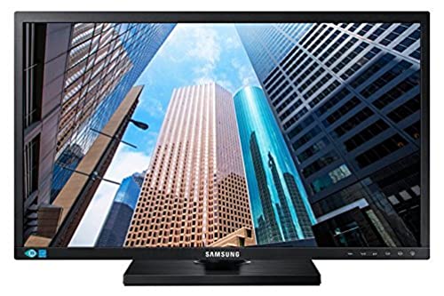 Samsung Monitor S24E450M Monitor 24" Full HD per Lavoro, 1920 x 1080, 60 Hz, 5 ms, D-Sub, DVI, con Casse Integrate, Regolabile in Altezza, Swivel, Pivot, Nero