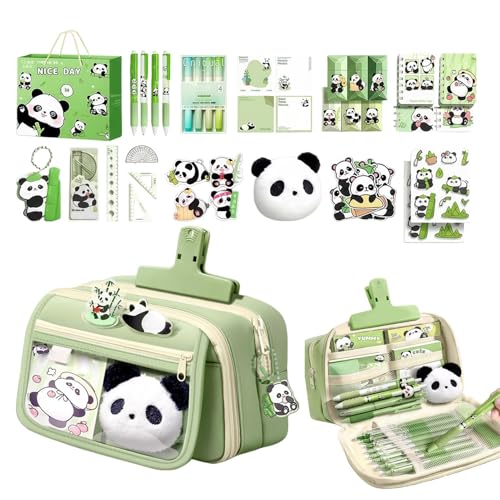 Genérico Set de Papelería con Diseño de Panda | Tema Panda | Estuche De Lápices Bonito,Para Niños, Salón de Clase, Estudiantes, Cumpleaños, Fiesta de Navidad y Temporada de Regreso al Colegio