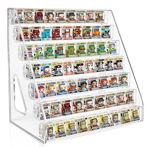 Clear Display Shelf for Funko Bitty Pop! Mini Collectible Toys Display Shelf Compactable with Doorables-7 Layers