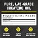 BEYOND RAW Science-Backed Creatine HCl Powder, Lab Grade, for Muscle Strength and Growth, Energy Production, Athletic Performance, Cognitive Support, Cellular Hydration, 120 Servings