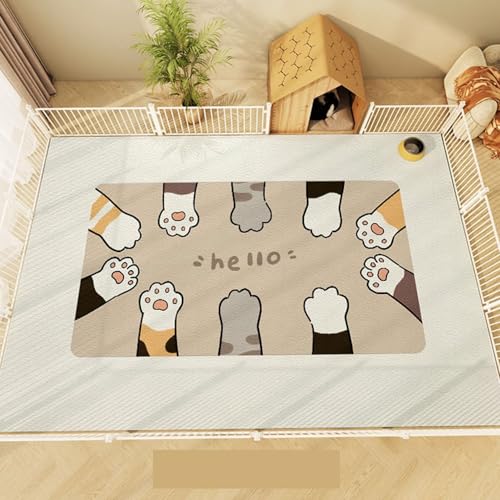 ペットマット PU革 PVC 防水 防汚 拭ける 大判 トイレ下敷きマット カーペット PUレザー 滑らない 犬 猫用 フローリング 漏れにく 噛み耐性 消臭 フリーカット ペットフェンス・サークル・ケージ用 80*120cm