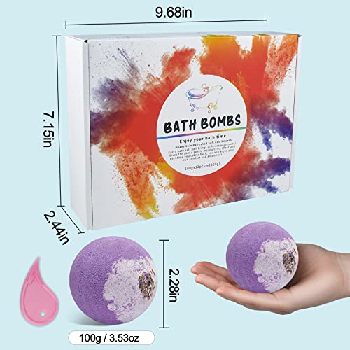 Nostoson Bath Bombs Gifts Set: 12-Pack Natural Bathbombs With Essential Oils For Relaxing Bubble Bath - Self Care Gift For Women, Men, Kids, For Birthday, Father's Day-100G #TOP2